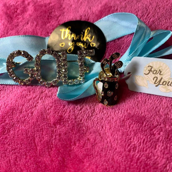 Sparkling Rhinestone Golf Pin - Picture 2 of 4